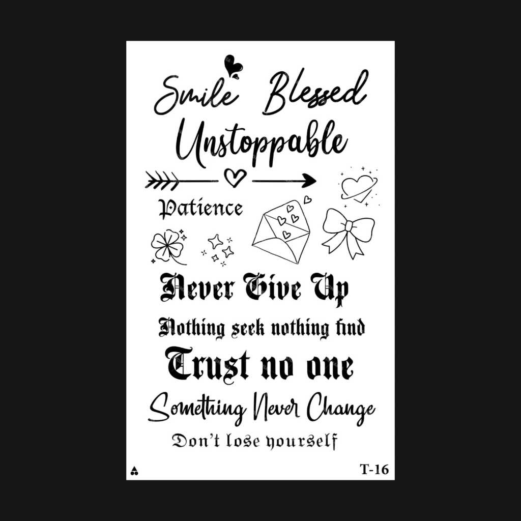 TM-Sticker tattoo temporary semi permanen Tulisan 16