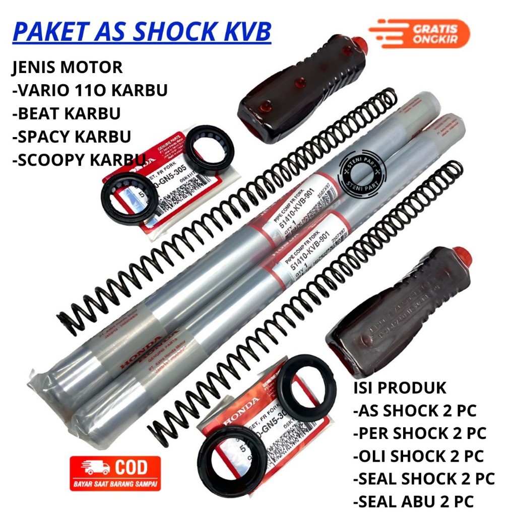 AS SHOCK KVB/AS SHOCK DEPAN KVB/SEPAKET AS SHOCK DEPAN KVB VARIO 110 KARBU/TECHNO/BEAT KARBU/SPACY K