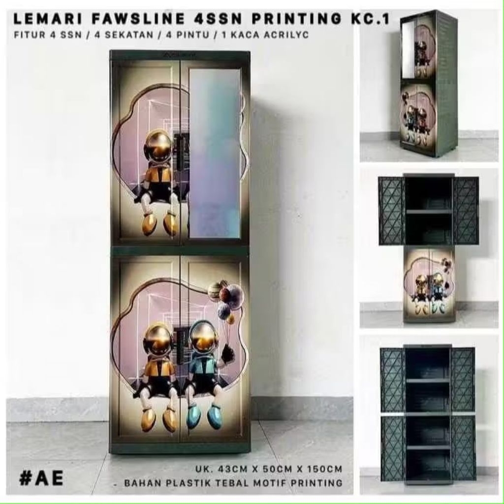 Lemari Fawsline 4susun + 1 kaca