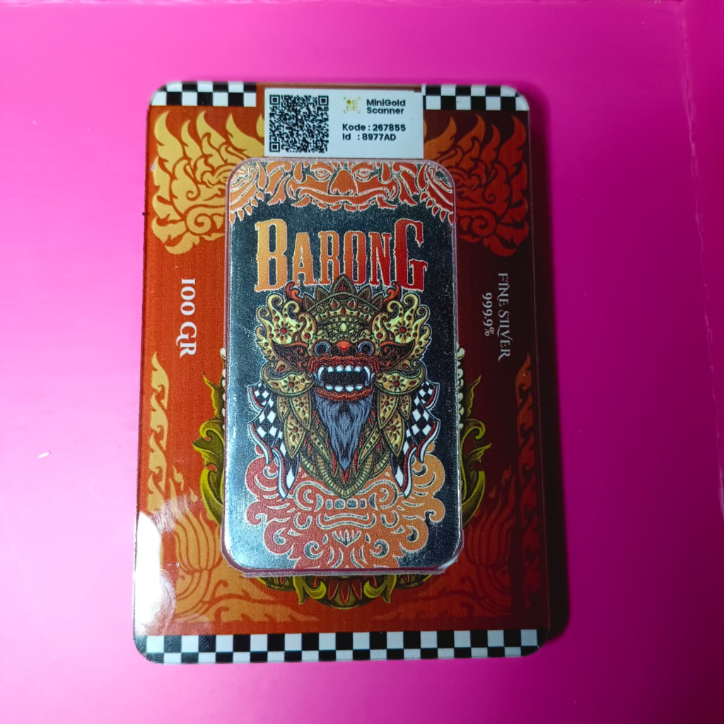 Silverium Bar Perak Batangan Wonderful Indonesia 100 gr Limited Edition Versi Barong Bali (READY)