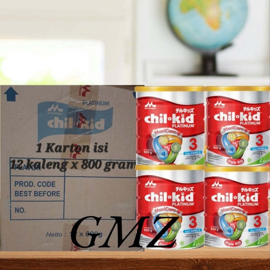 MORINAGA PLATINUM BMT Chil Mil Chil Kid Chil School 800 gr 1 karton isi 12 kaleng