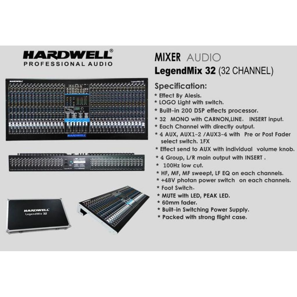 Mixer Audio 32 Channel  Hardwell Legendmix 32 Mixer Hardwell LegendMix 32