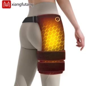 Cordless Heated Hip Support Brace with Massager for Sciatica Pain Relief Lower Back Therapy Hip Heat