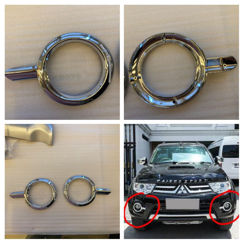 COVER FOGLAMP/RING FOGLAMP PAJERO SPORT 2013-2015 CHROME ORIGINAL