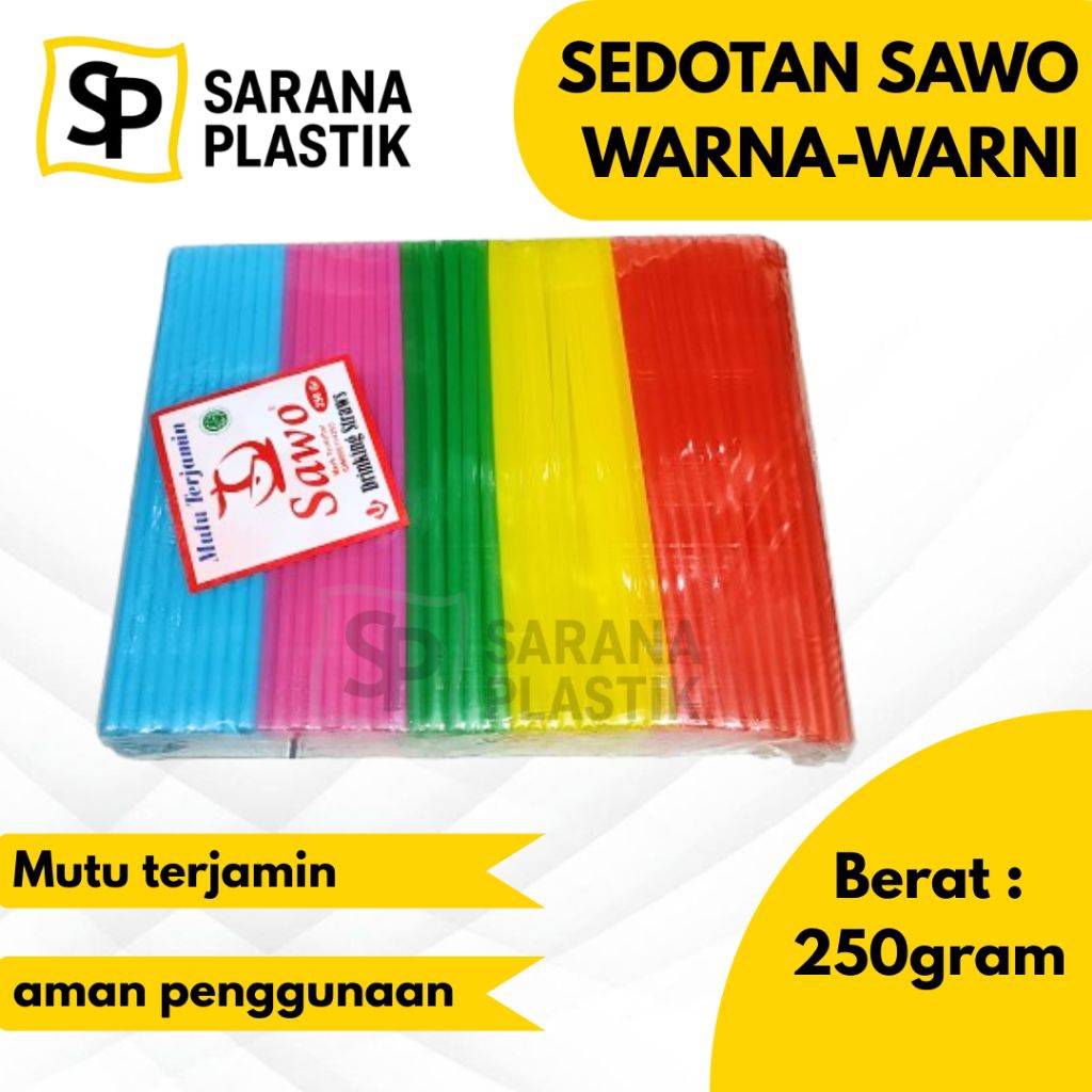 Sedotan Kombinasi / Sedotan Warna Warni SAWO Isi 250 Gram