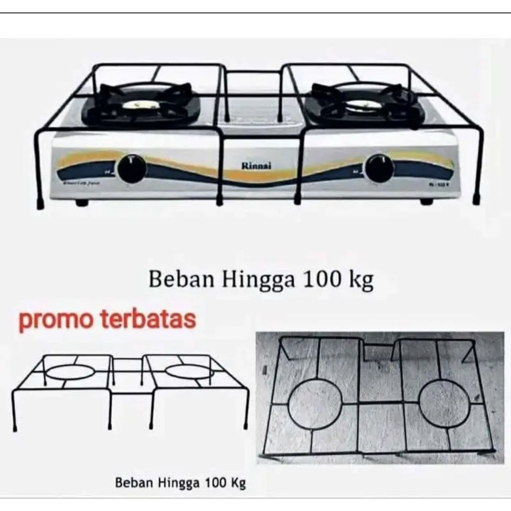 TATAKAN KOMPOR RINAI DUA TUNGKU , JAGRAK/SANGGAHAN KOMPOR DUA TUNGKU