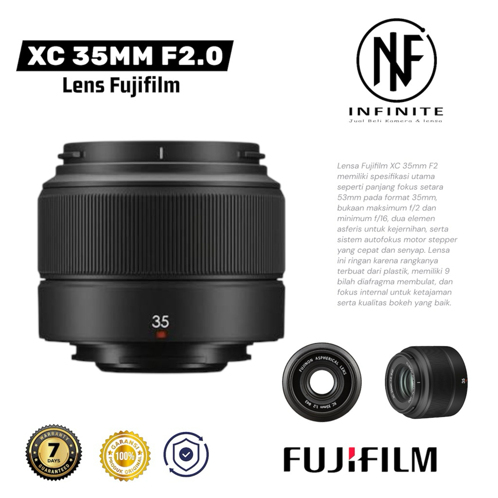 LENSA MIRRORLESS FUJIFILM - FUJINON XC 35MM F2 FULLSET