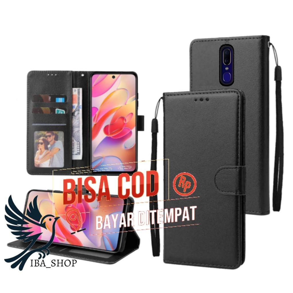 CASE HP OPPO F11 - CASING DOMPET-FLIP LEATHER-SARUNG HP