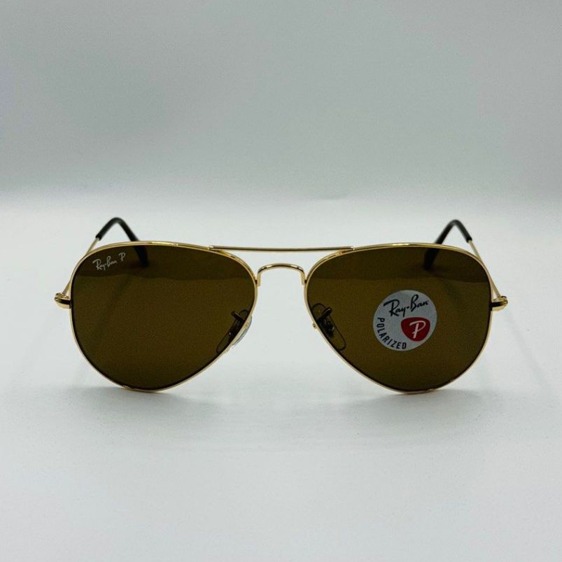Kacamata Rayban Aviator RB3025 001/57 58 Gold Brown Polarized Original