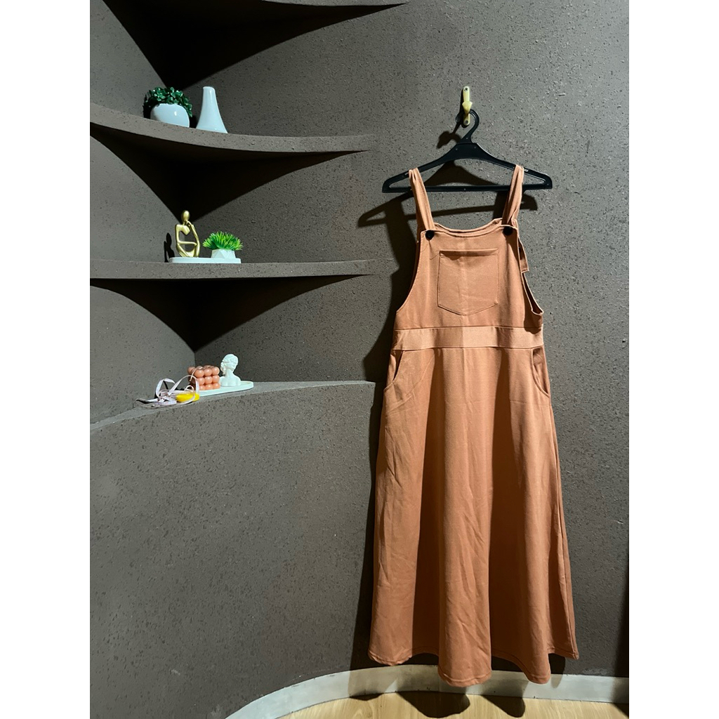 preloved jumpsuit outer gamis warna mustard (free inner warna putih)