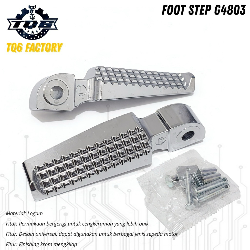 FOOTSTEP BELAKANG KROM MODEL VIETNAM UNIVERSAL MIO SOUL SUPRA REVO FINO MODEL TERBARU Foot Step Inja