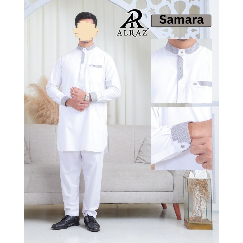 Kurta Setelan Alraz Putih Premium Samara