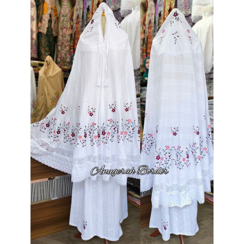 Mukena Terbaru Bordir Suji  khas Bukittinggi / Padang bahan katun paris salu