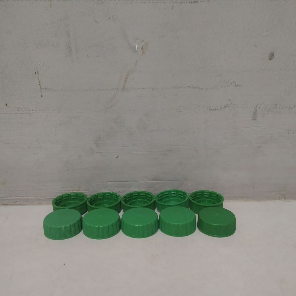 10pcs Tutup Botol Plastik Coca Cola Warna Hijau Bekas Bersih