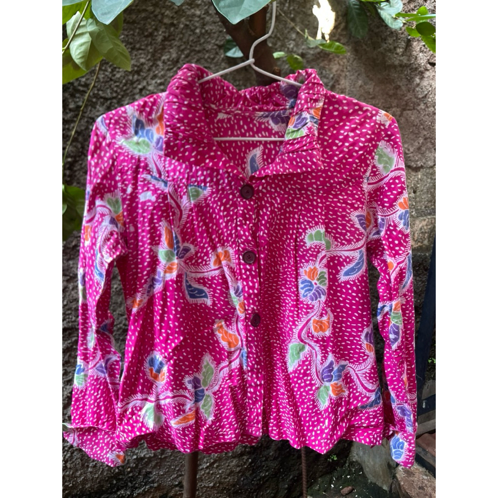 Batik lengan panjang atasan wanita