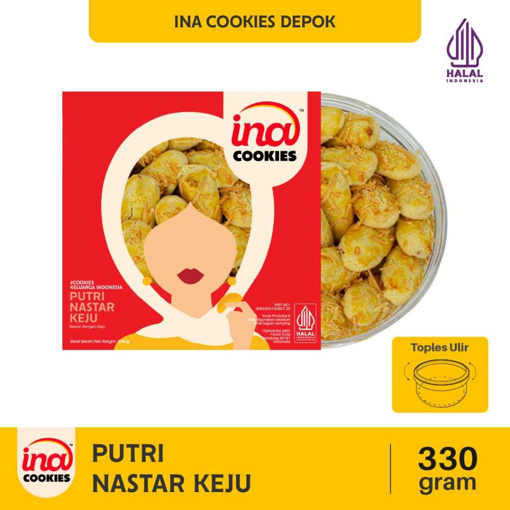 INA COOKIES NASTAR KEJU KUE KERING LEBARAN GOLD JAR KOMBINASI HAMPERS