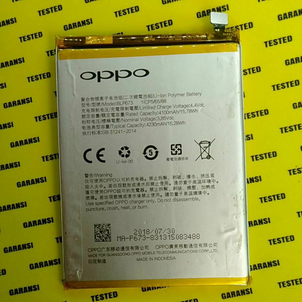 Baterai OPPO A5S Model BLP673 Support A3S Ori Copotan Tested Normal Lancar Siap Pasang Battery Garan