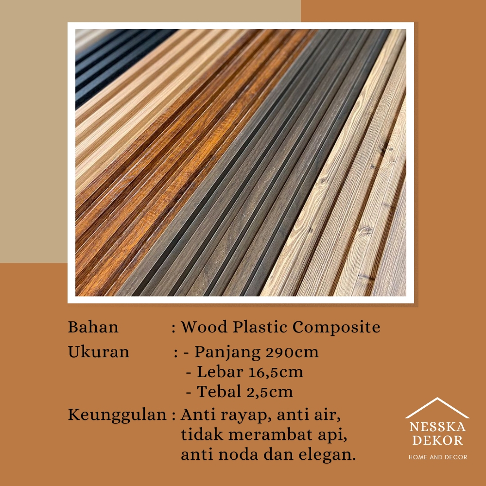 T BANDUNG WallPanel PVC / WPC 3 MeterBahan Premium