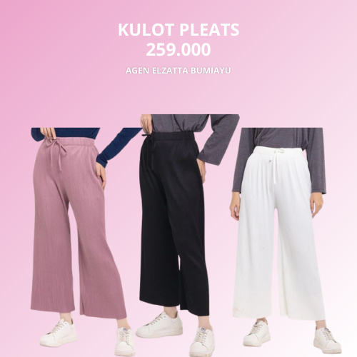 Dauky Celana Kulot Pleats Panjang Kulot Plisket New Dauky