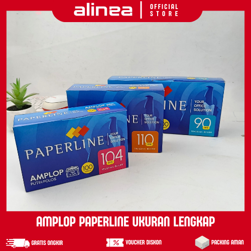 Amplop Putih Paperline Berbagai Ukuran – No.90 / 104 / 110 | Amplop Putih Panjang