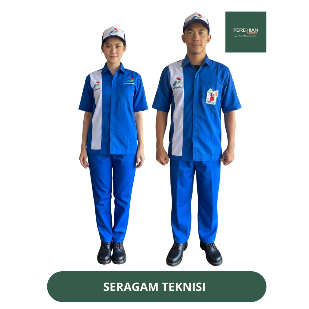 BAJU SERAGAM TEKNISI SPBU PERTAMINA - BAJU SERAGAM BIRU SPBU