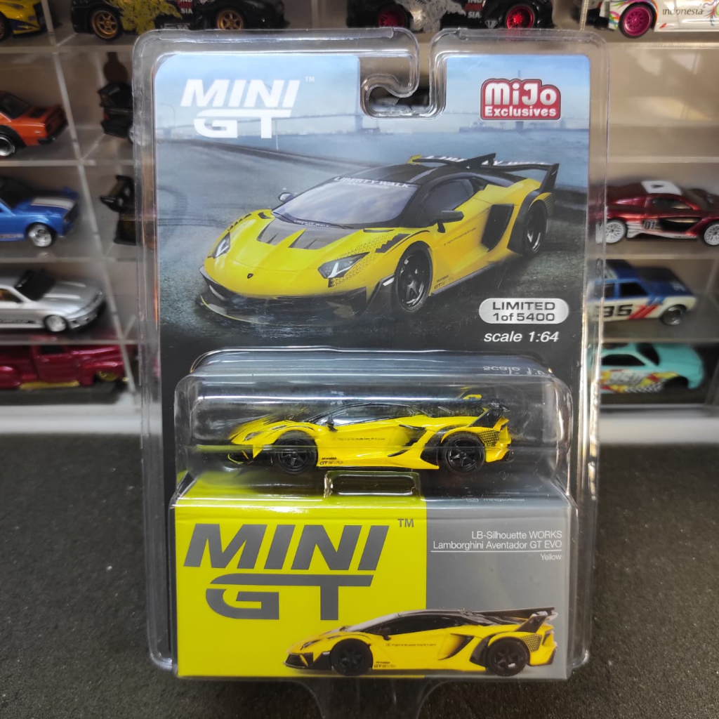 Mini GT 639 LB Silhouette Works Lamborghini Aventador GT EVO Yellow Mijo Exclusive