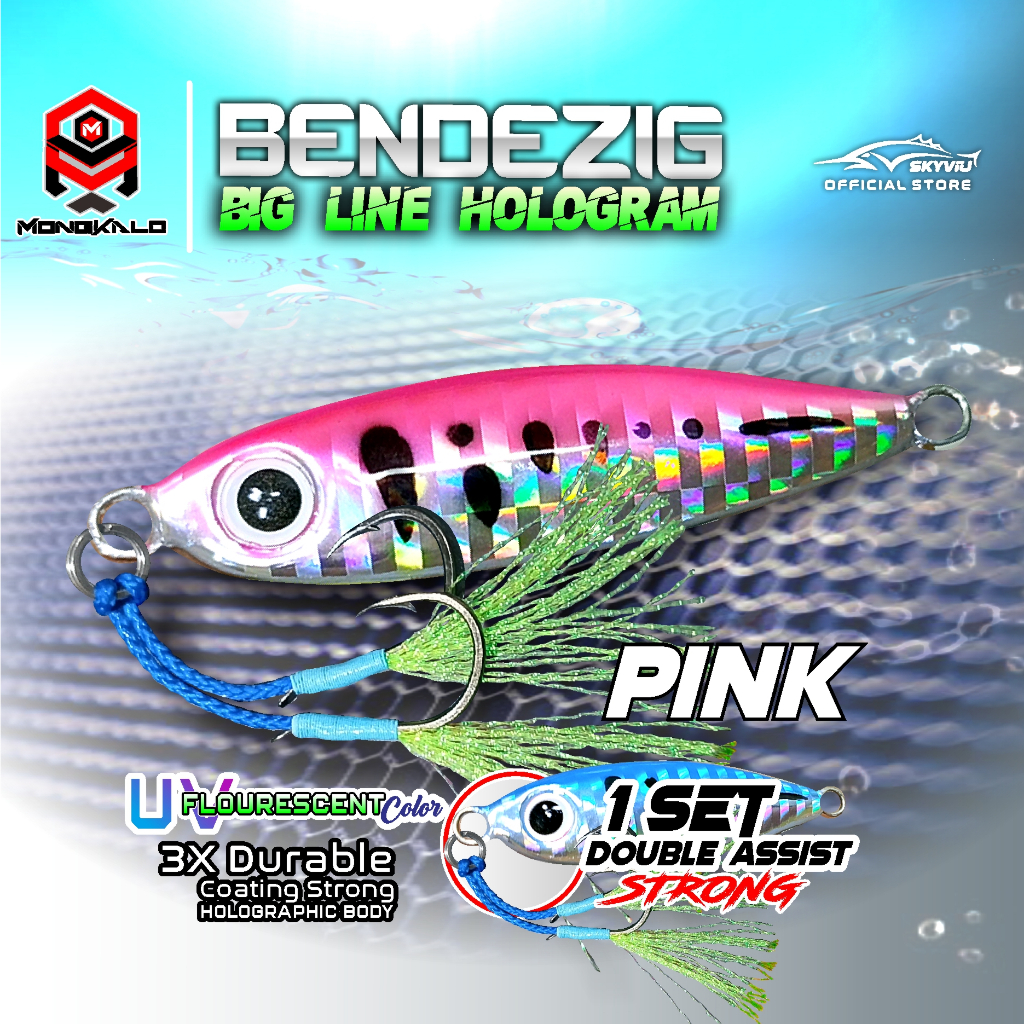 Mongkalo Bendezig Garis-Besar noGID noMotif Fluorescent 15 Pink