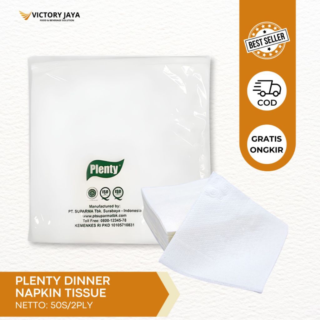Plenty dinner napkin tissue 50s 2 ply