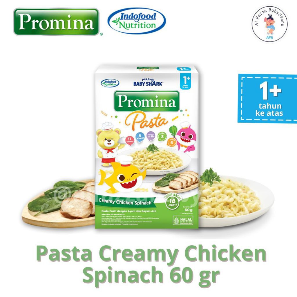 Promina Pasta Creamy Chicken Spinach 60 Gr // Makanan Bayi untuk usia 1+ Tahun