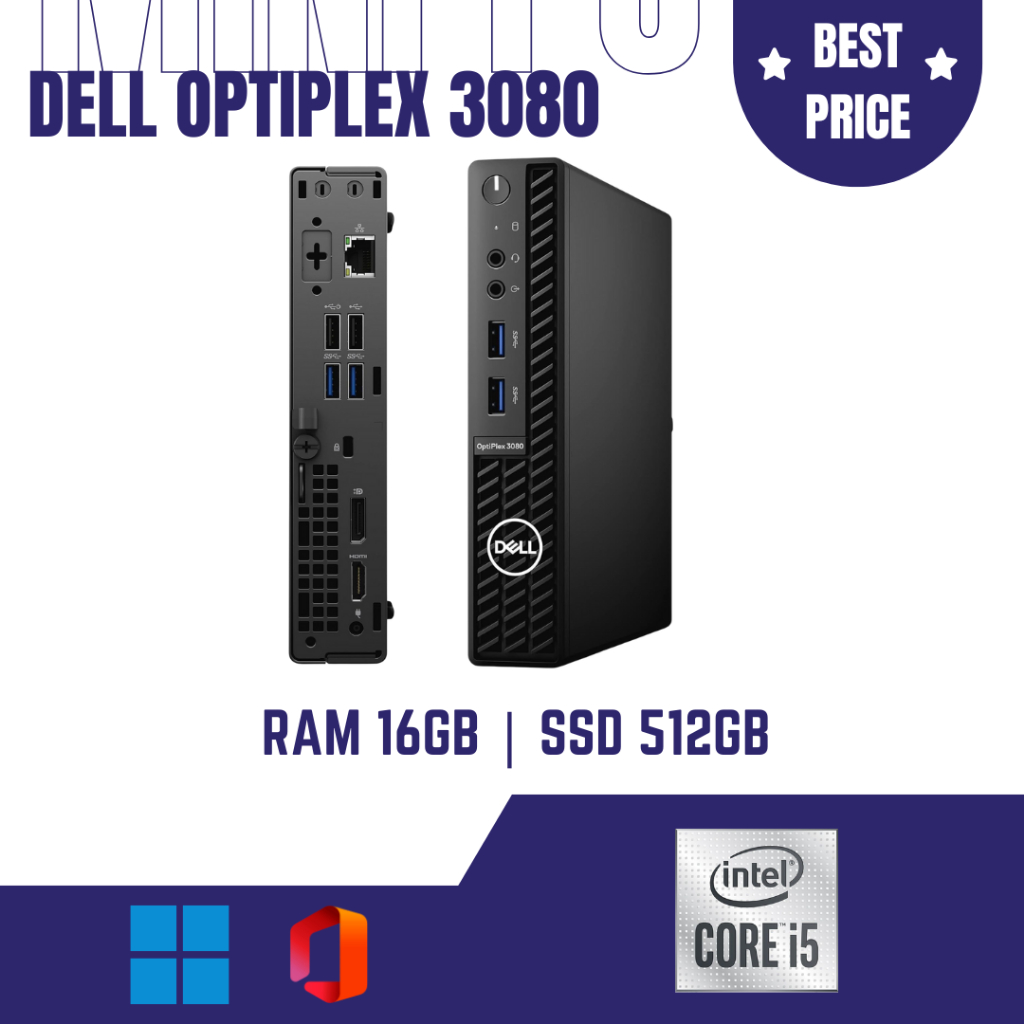 Mini PC Dell OptiPlex 3080 | Intel Core i5 Gen 10 | RAM 16 | SSD 512GB
