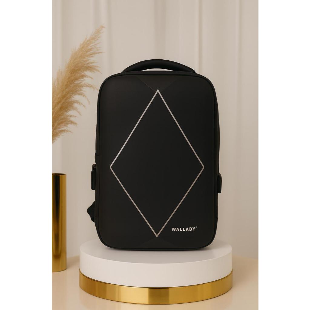 Wallaby Tas Ransel Laptop Hard Shell EVA Port USB Waterproof TP 1003 Stylish Nyaman untuk Kantor Per