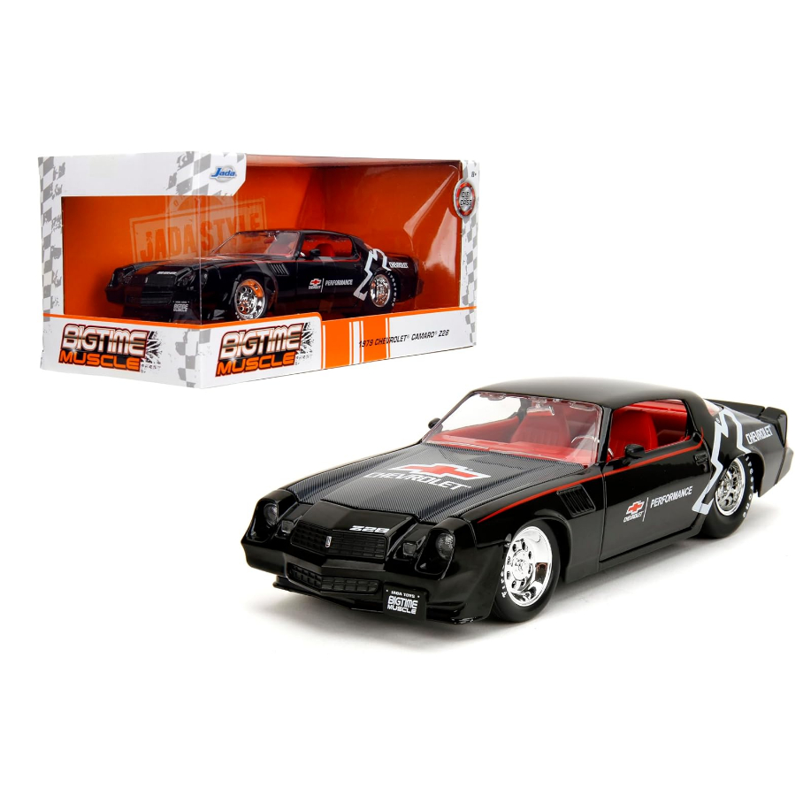 Jada Bigtime Muscle 1:24 1979 Chevy Camaro Die-Cast Car, Toys for Kids and Adults(Black)