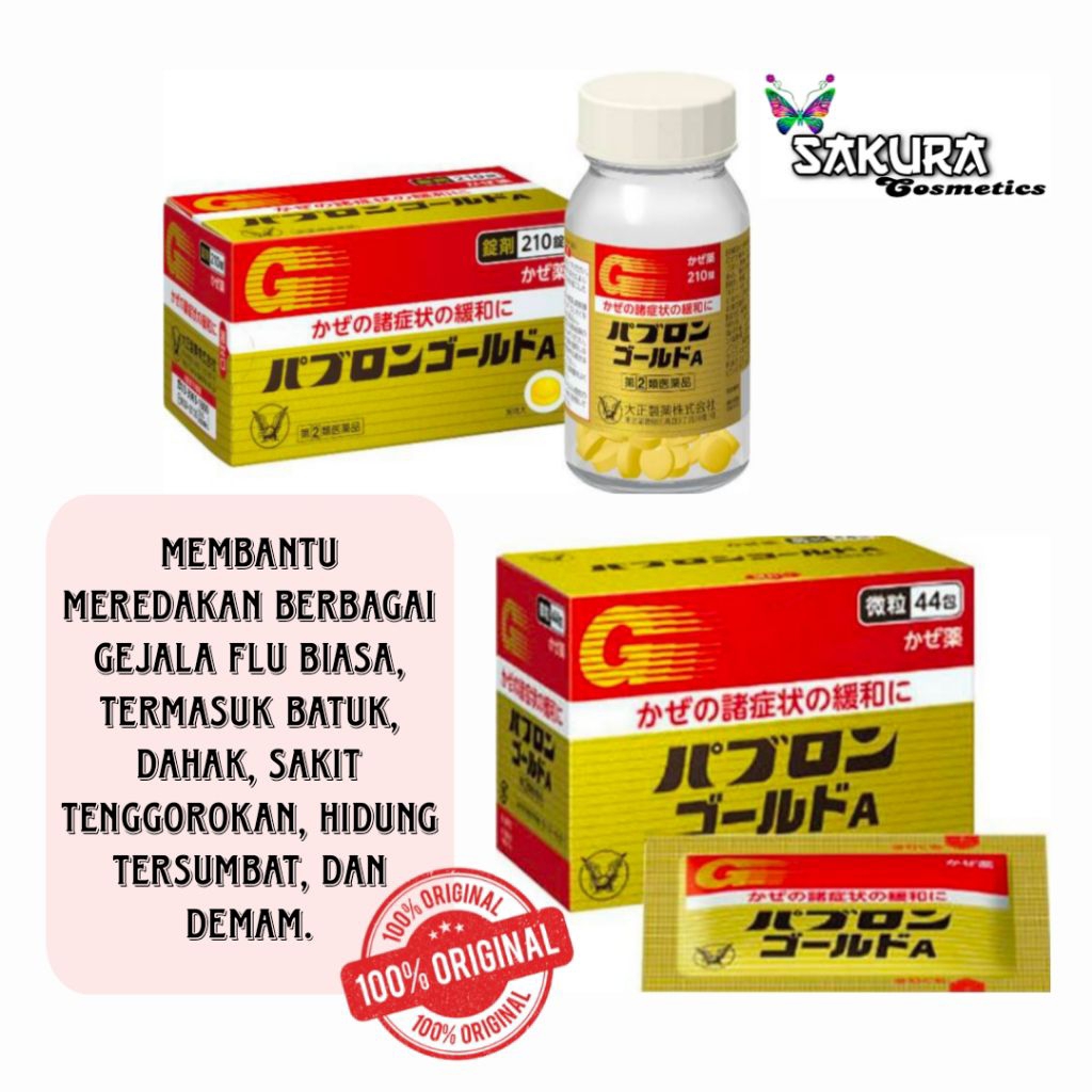 READY STOCK PABRON GOLD FLU&BATUK DEMAM ORIGINAL JEPANG/batukpilek/nyerisendi/demam