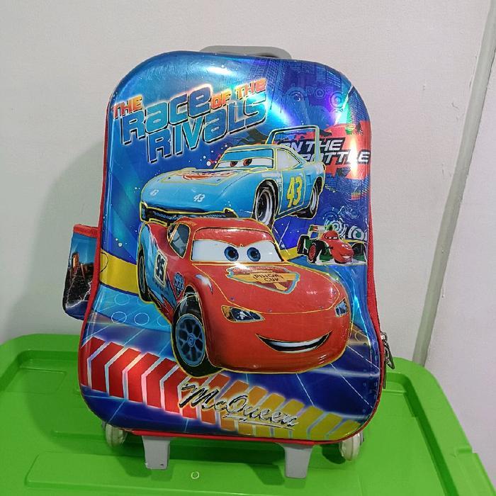 Tas troli sekolah cars mcqueen second, preloved tas trolley anak cars, tas anak cowok cars