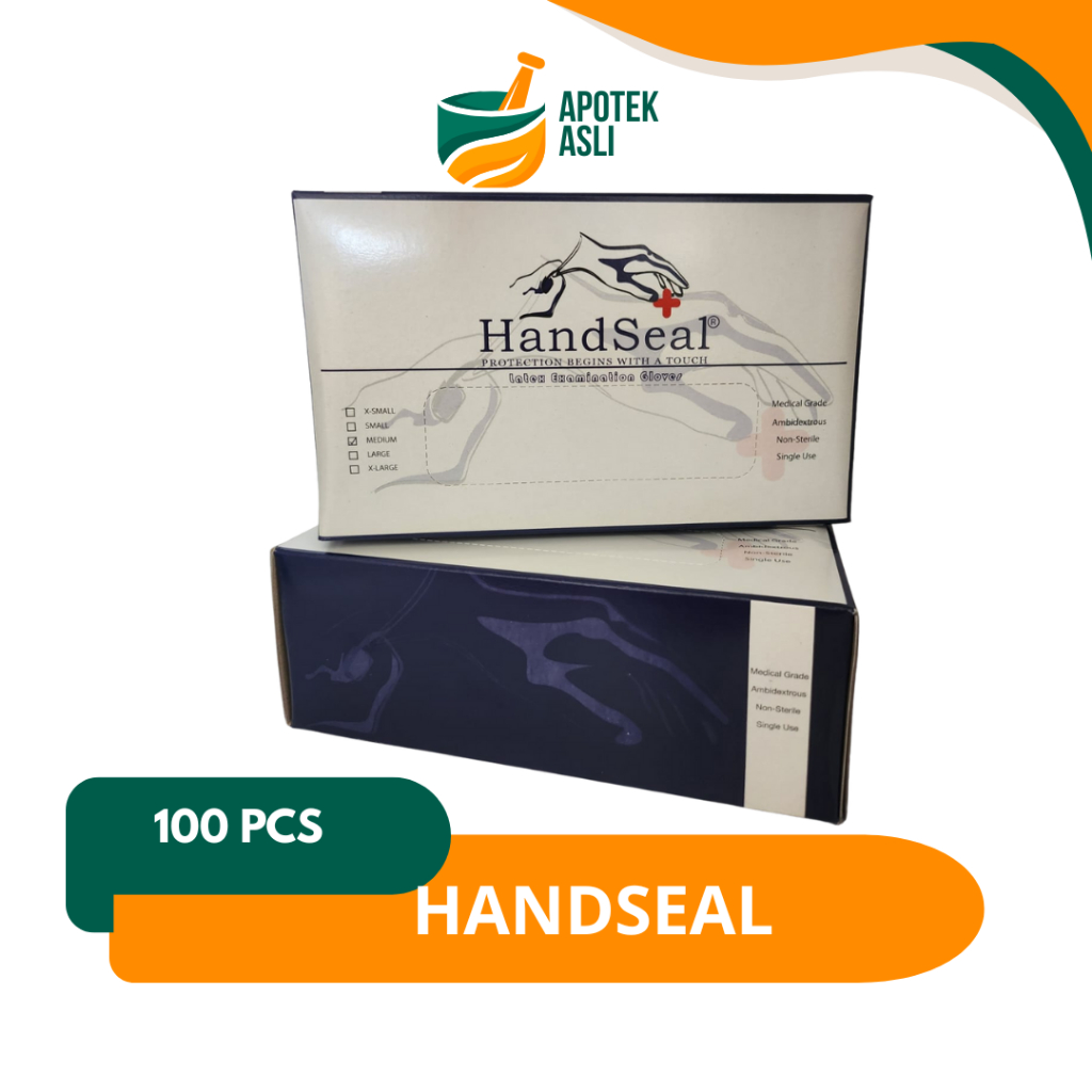 HANDSCHOON LATEX/HandSeal Latex Examination Gloves – Sarung Tangan Medis Berkualitas