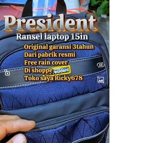 tas ransel  merk President original