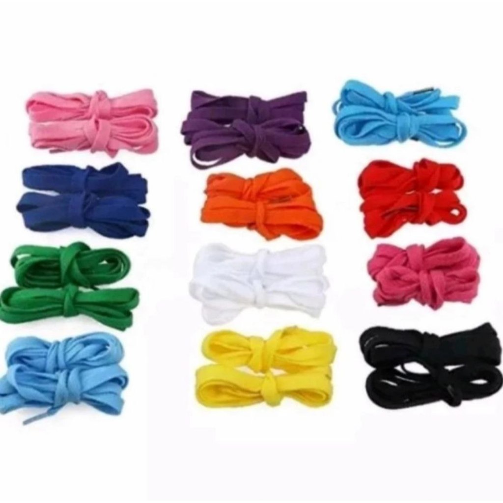 SEPASANG TALI SEPATU Gepeng Pipih Sneakers Hoodie / SHOELACES Varian Warna - Putih