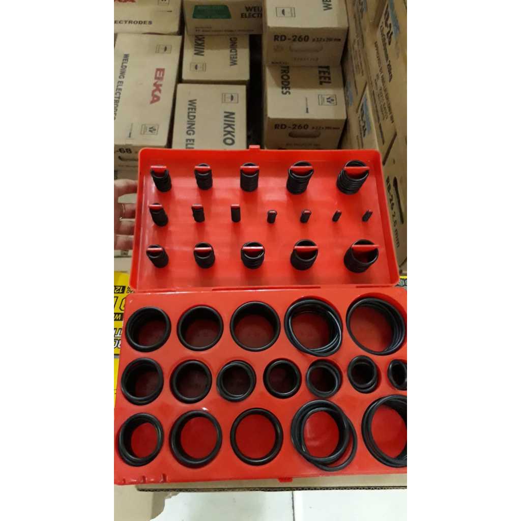 Karet Seal O Ring Set Inchi 419 Pcs Karet seal set oring o ring box merah inchi 419 pcs