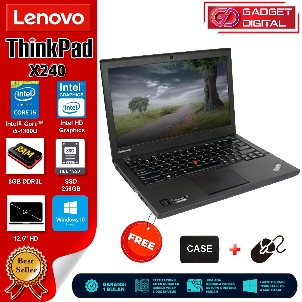 Laptop Lenovo Thinkpad X240 Core i5-4300U | 8GB / SSD 256GB | 12.5" HD