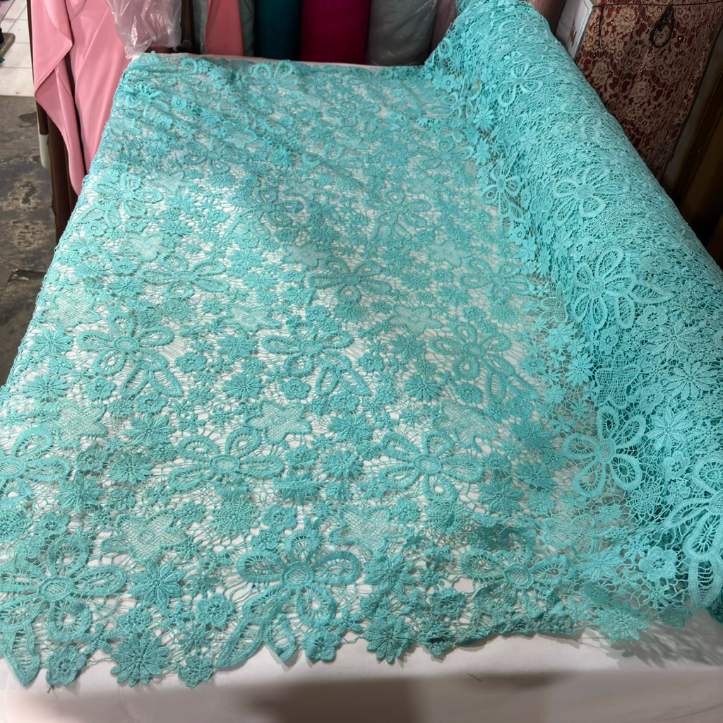 Bahan Brokat Prada Premium ~ Kain Brokat Prada Import ~ Bahan Meteran Brokat Prada (Harga 0,5 meter)