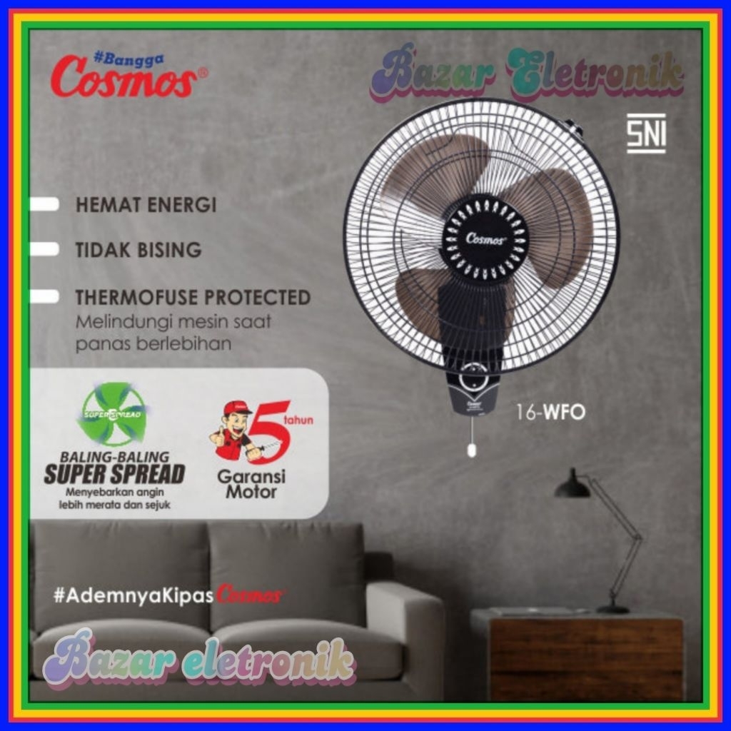 WALL FAN COSMOS 16WFO / KIPAS ANGIN DINDING COSMOS 16 WFO