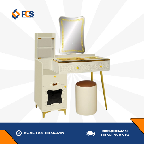 Meja Rias DT 301 Cream / Meja Rias & Kursi / Meja Rias Lampu / Lemari Meja Rias / Laci Meja Rias