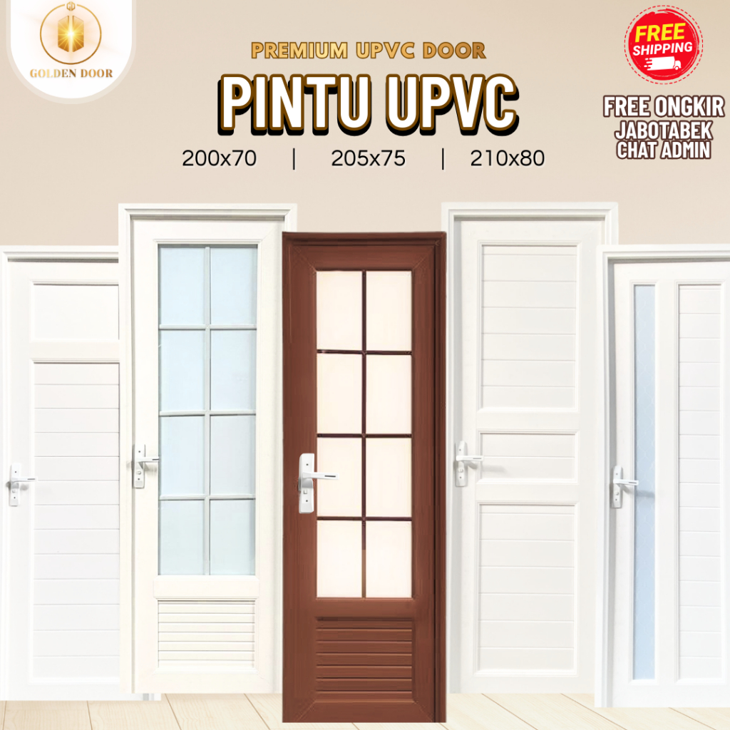 Pintu UPVC Pintu Kamar Mandi Pintu Toilet Pintu Gudang Pintu Indoor Dengan Kusen