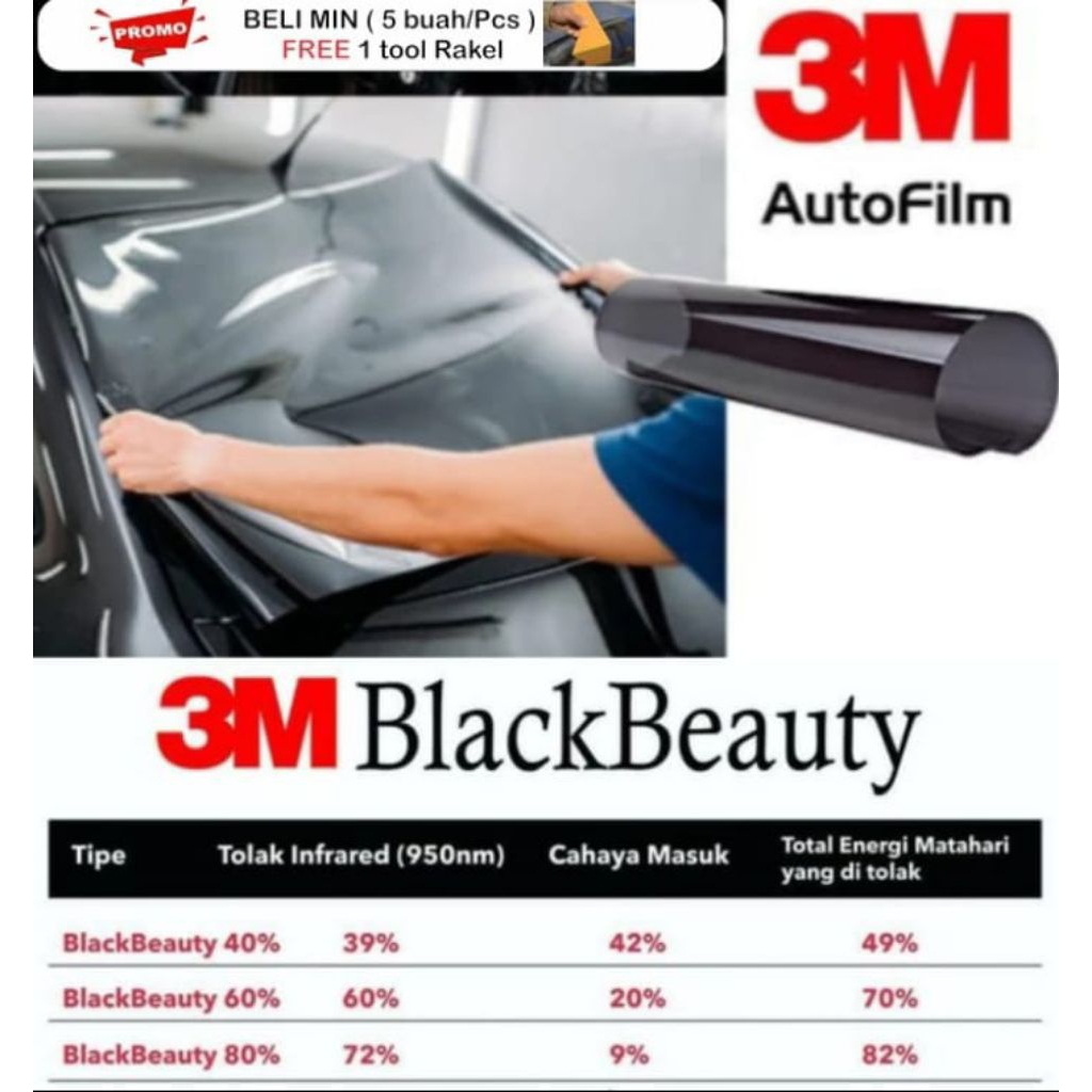 kaca filem 3M black beauty , kaca filem mobil anti panas