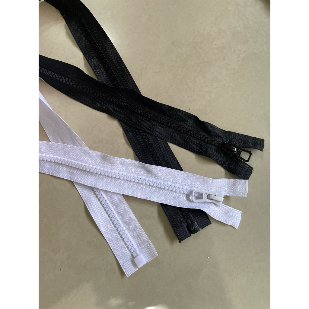 Resleting Jaket 65cm 26inch Merk KIM / Resleting Jaket Hitam Putih / Resleting Panjang Resleting Pol