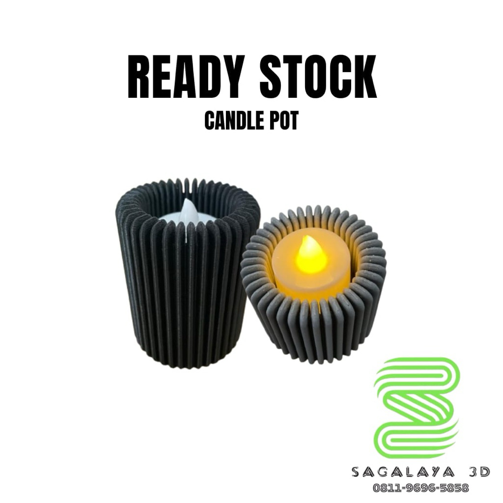 Pot Lilin Lampu dekorasi aesthetic Candle Pot 3D-Sagalaya.3D