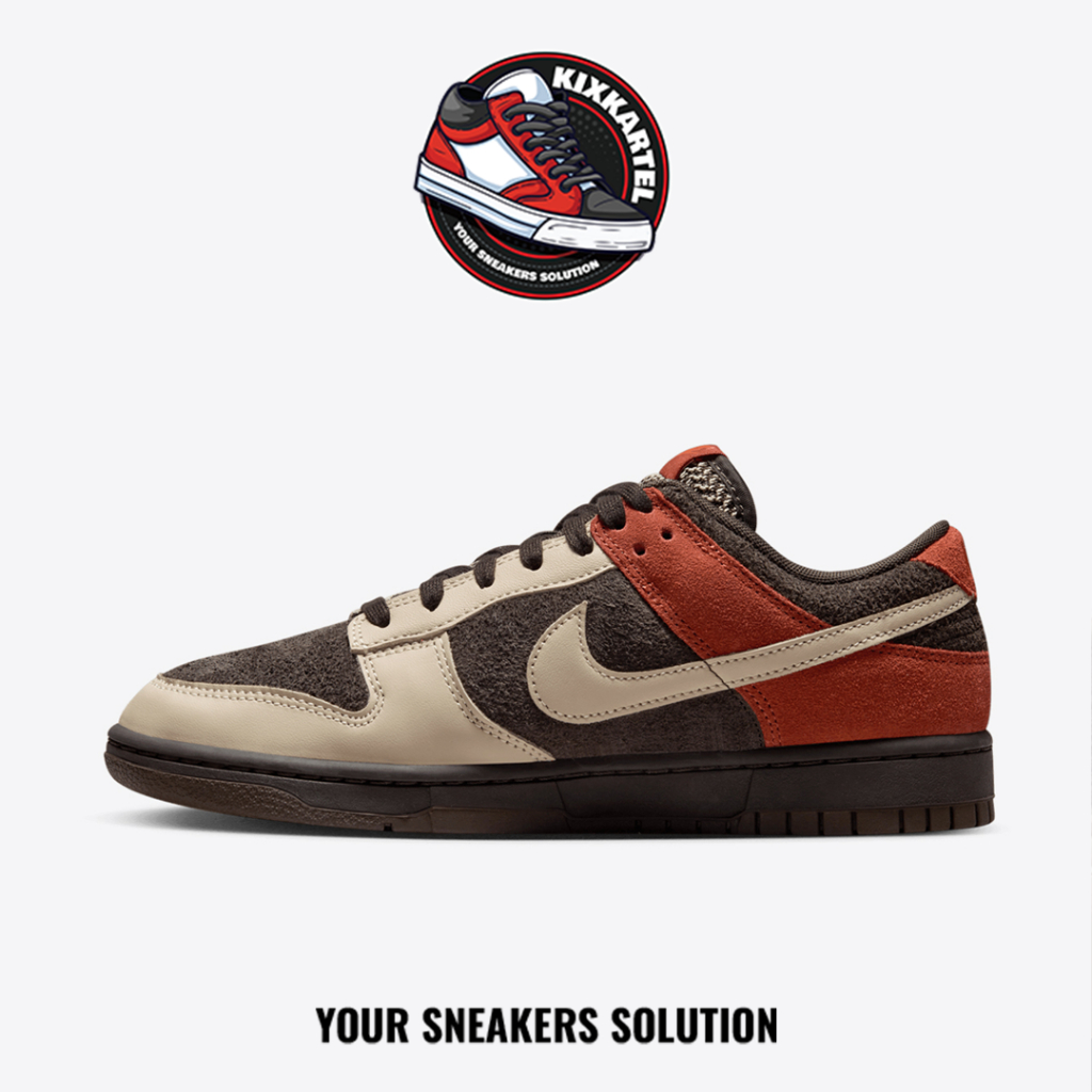 Sepatu Nike Dunk Low Red Panda Velvet Brown Orange Sneakers Authentic