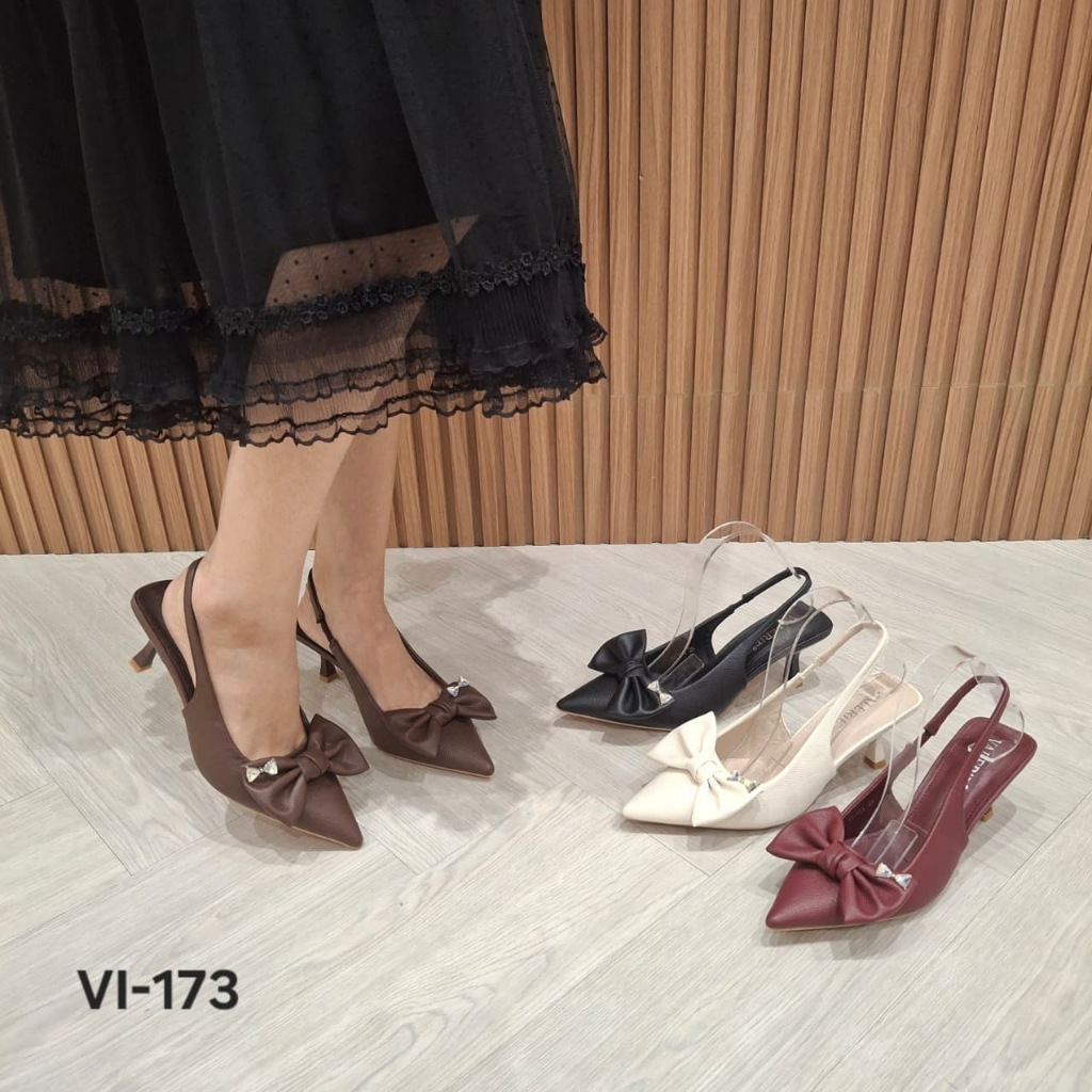 Valerie sepatu heels tali belakang 7cm dove 36-40 VI-173