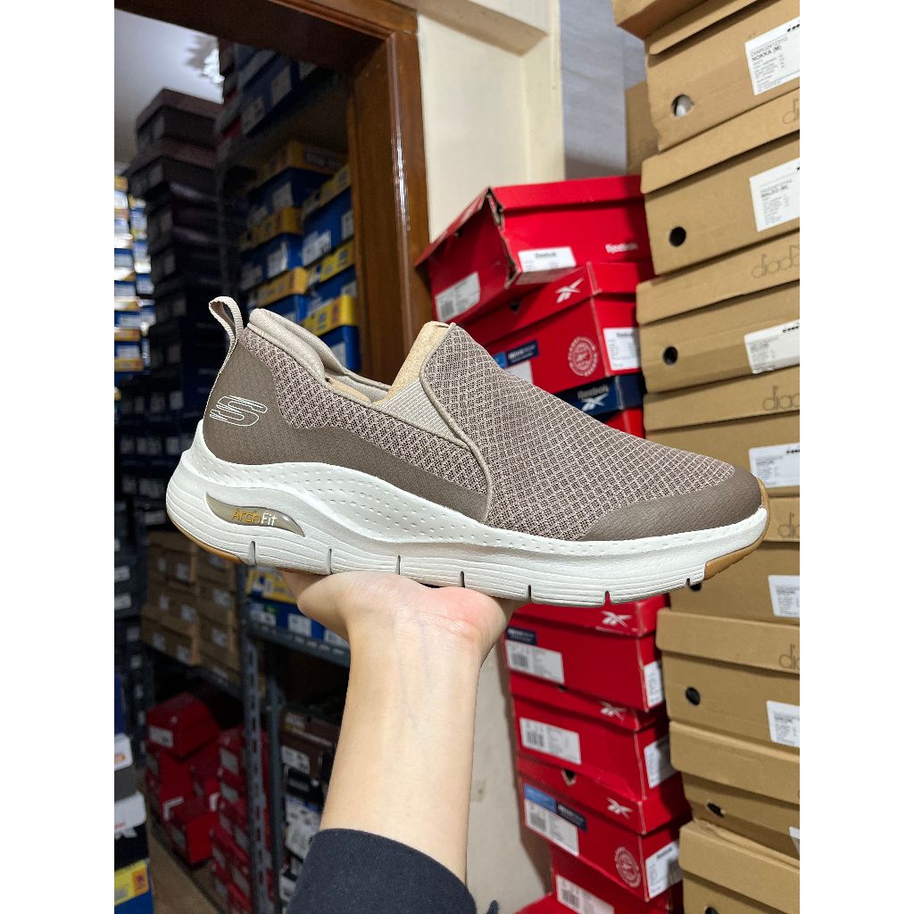 NEW ARRIVAL SKECHERS ARCH FIT  - BANLIN TAUPE / MEN ORIGINAL 232043TPE