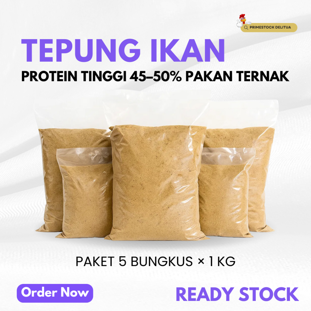 Tepung Ikan Super 5 Kg – Protein Tinggi 45–50% Pakan Ternak Ayam Sapi Kambing Babi